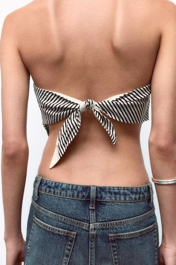 Fall Women Street With Belt Poplin Tube Top
